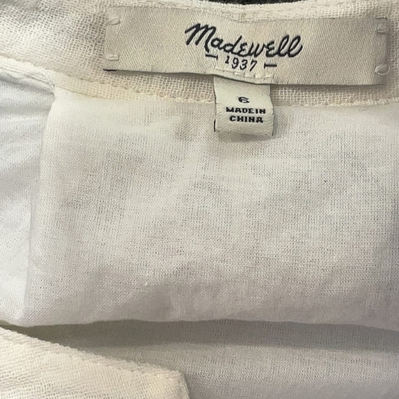 Madewell Embroidered White Boho Peasant Dress Size 6 100% Cotton - Picture 10 of 12
